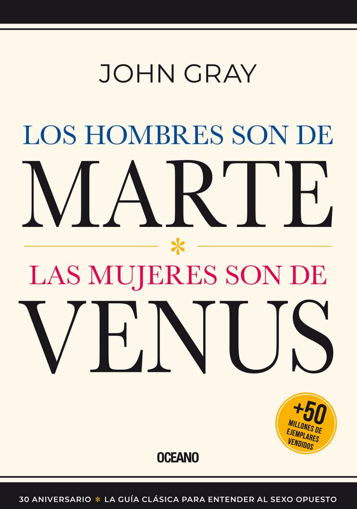 Portada del libro “Los hombres son de Marte, las mujeres son de Venus” – John Gray